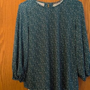 NWT Adrianna Papell Teal Speckled Blouse
